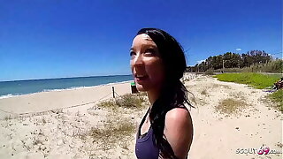 Lean Teen Tania Pickup for First Assfuck at Public Beach by old Guy