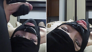 Just A Quick Jerk-Off & Facefuck With A Masked Slut